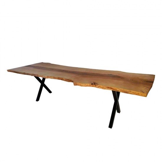 Wooden tables, TABLE WITH COUNTERTOP MADE OF SOLID WOOD ASH 284/85-95 CM
