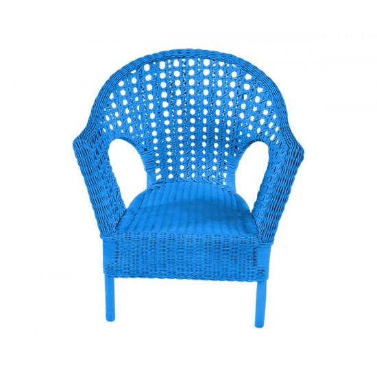 Natural Rattan Furniture, Chair Mykonos blue color
