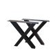 Metal table stand X-shaped